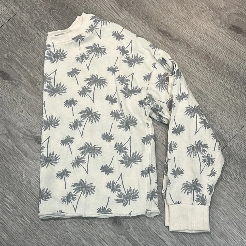 Women’s Long Sleeve Pullover Sweater Shirt Palm Tree Cropped Crop Shirt XL